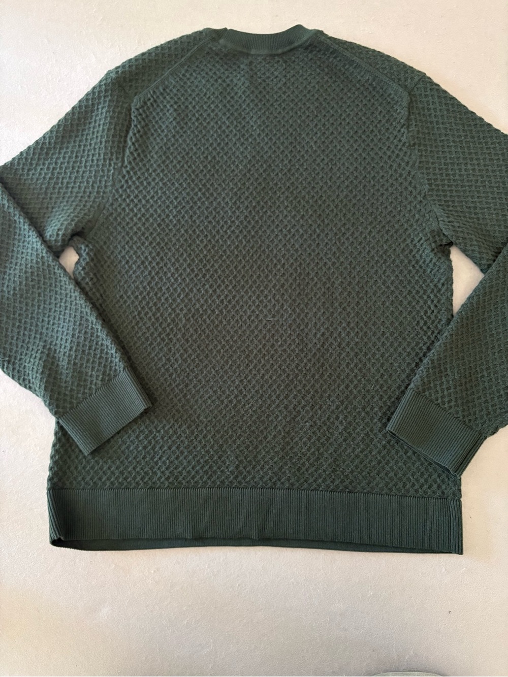 Abercrombie & Fitch Men's Textured Crewneck Sweater - Forest Green Sz L - Picture 7 of 7